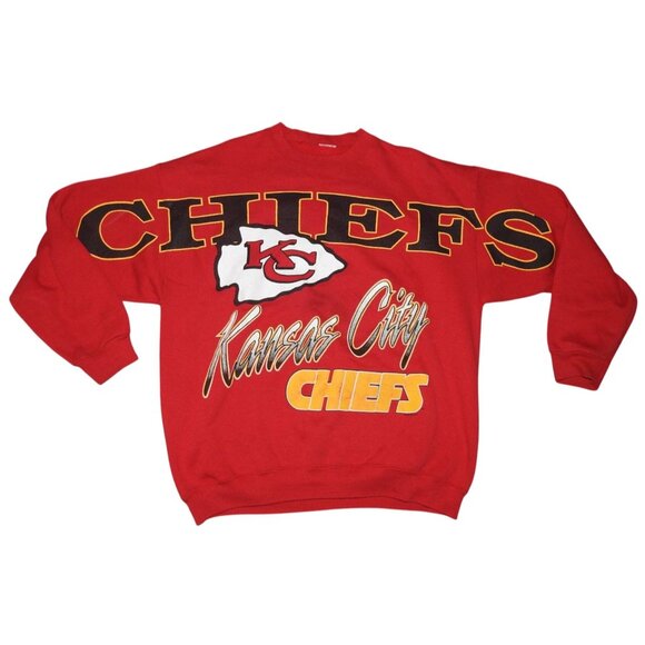 Vintage 1994 Kansas City Chiefs Large Spellout Crew Neck Sweatshirt Adult XL